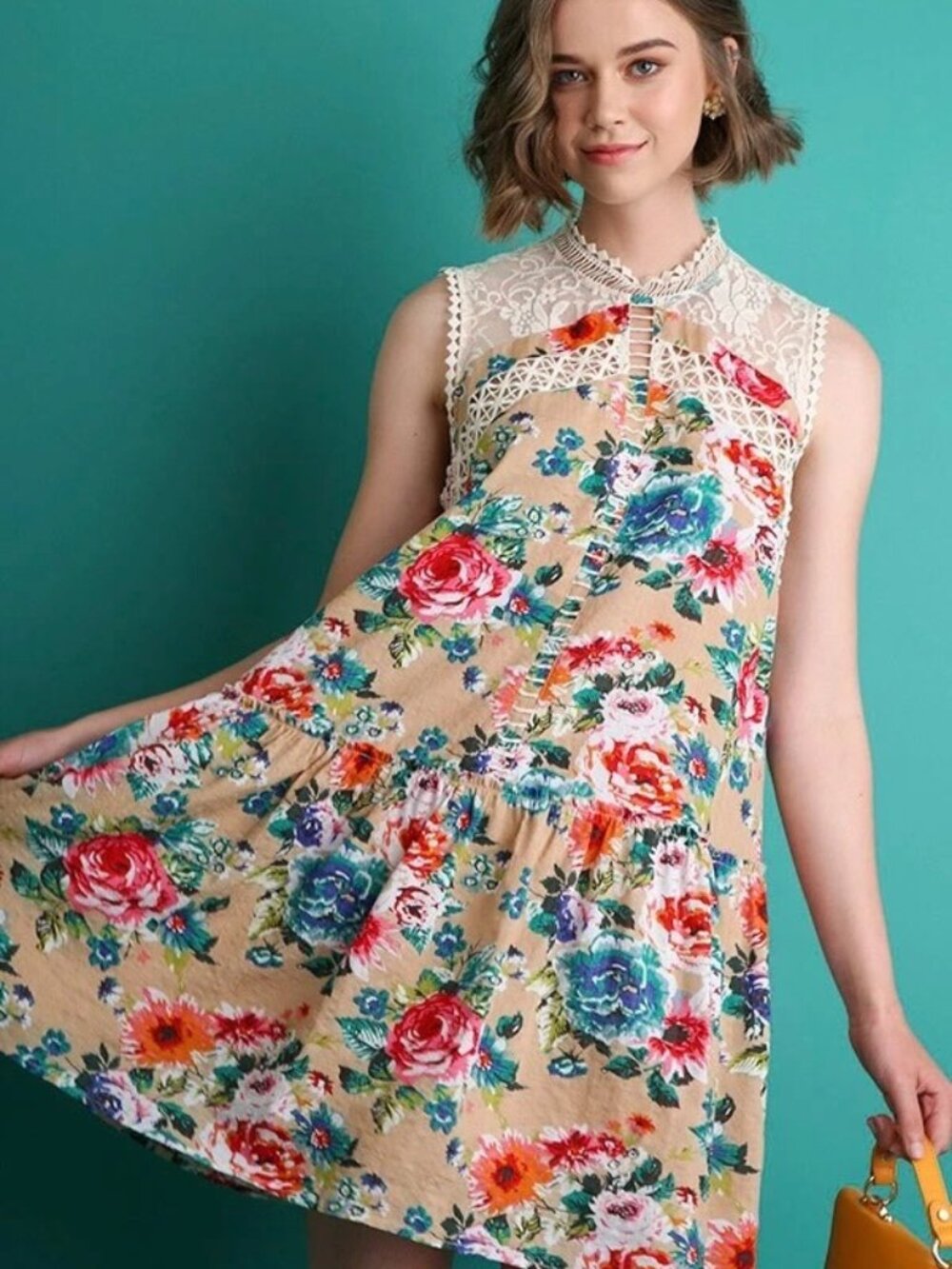UMGEE Floral Lace Babydoll Dress Size Large